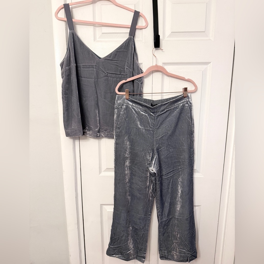 Gray Velvet Jumpsuit L - Picture 2 of 10